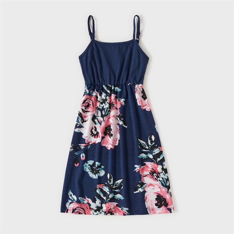 Tenue été impression florale matching pour toute la famille