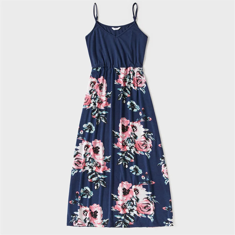 Tenue été impression florale matching pour toute la famille