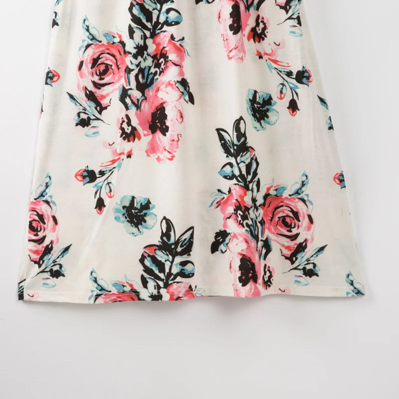 Tenue été impression florale matching pour toute la famille