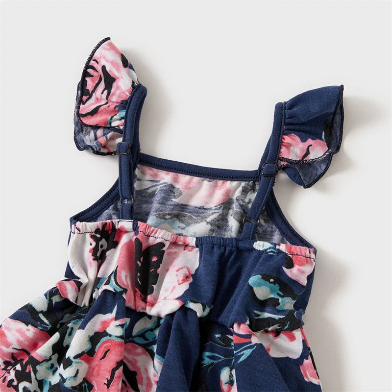 Tenue été impression florale matching pour toute la famille